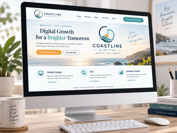 drain-cleaning website design coastline digital computer logo